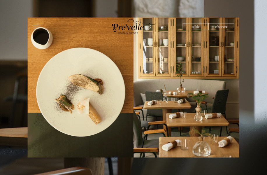 Réalisation du site internet du restaurant étoilé Prévelle de Romain Meder
